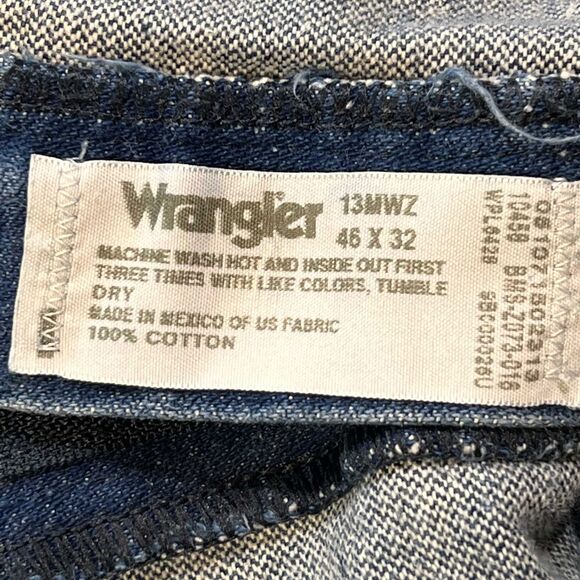 Wrangler 46x32 Blue Cotton Straight Leg Jeans 13MWZ - Picture 7 of 7